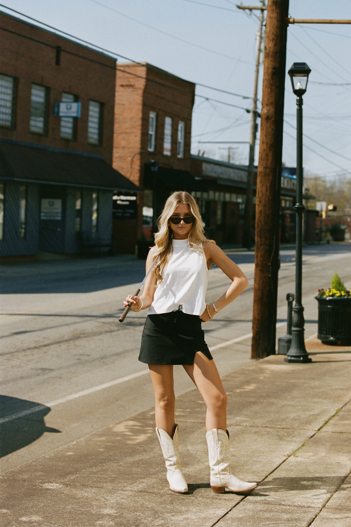 The Sleeveless Mock Neck Tee